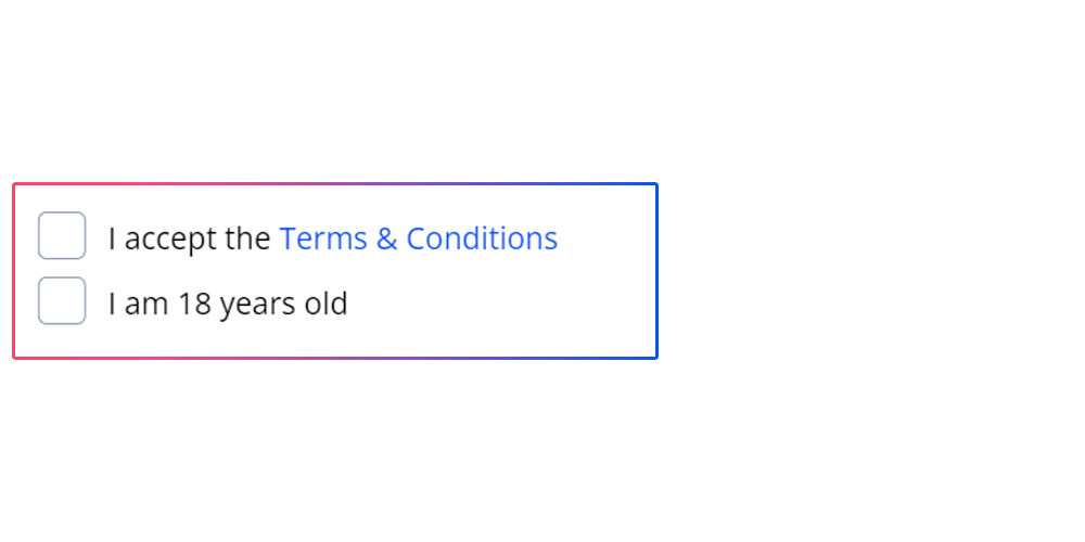 Accept terms and conditions