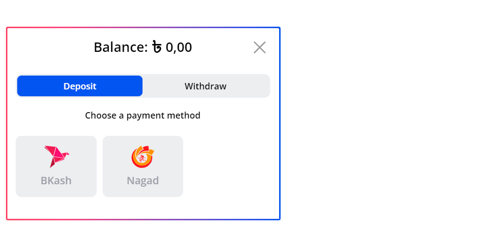 Select the payment method