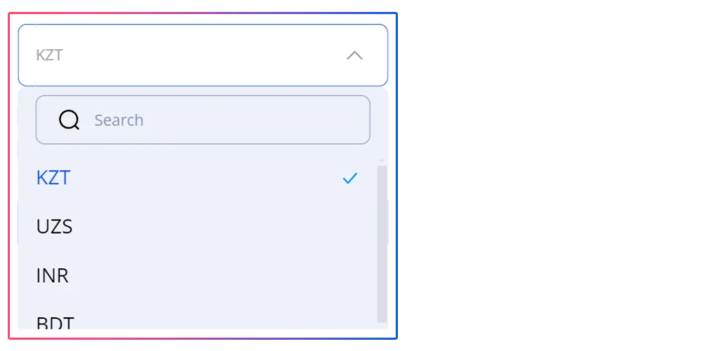 Select currency